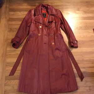 Vintage long leather trench!